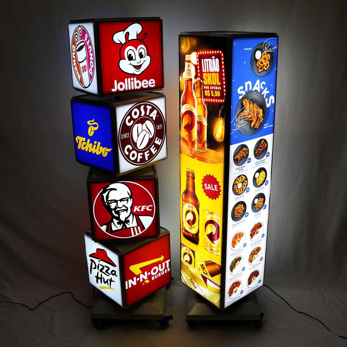 Customizable Rotating Four-Sided Soft Film Logo Wall-Mounted ...