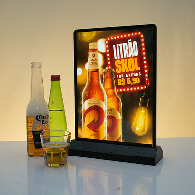 A4/ A5 Rechargeable Double-Sided Led Advertising Light Box Bar Super ...